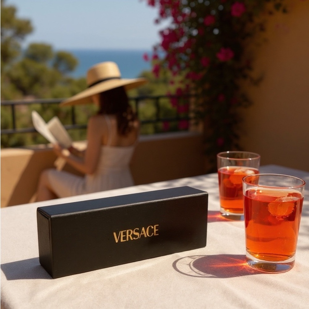 Versace  sunglasses  Black Box with Gold Logo